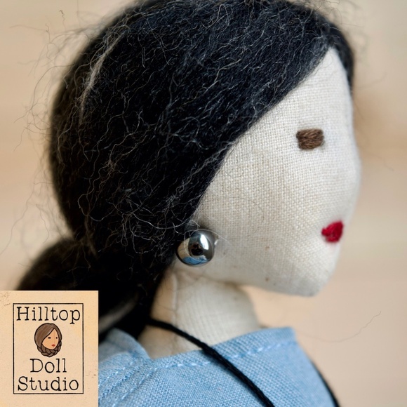 Fabric Doll "Willow" Handcrafted Textile Cloth Heirloom Primitive Doll - Picture 8 of 15